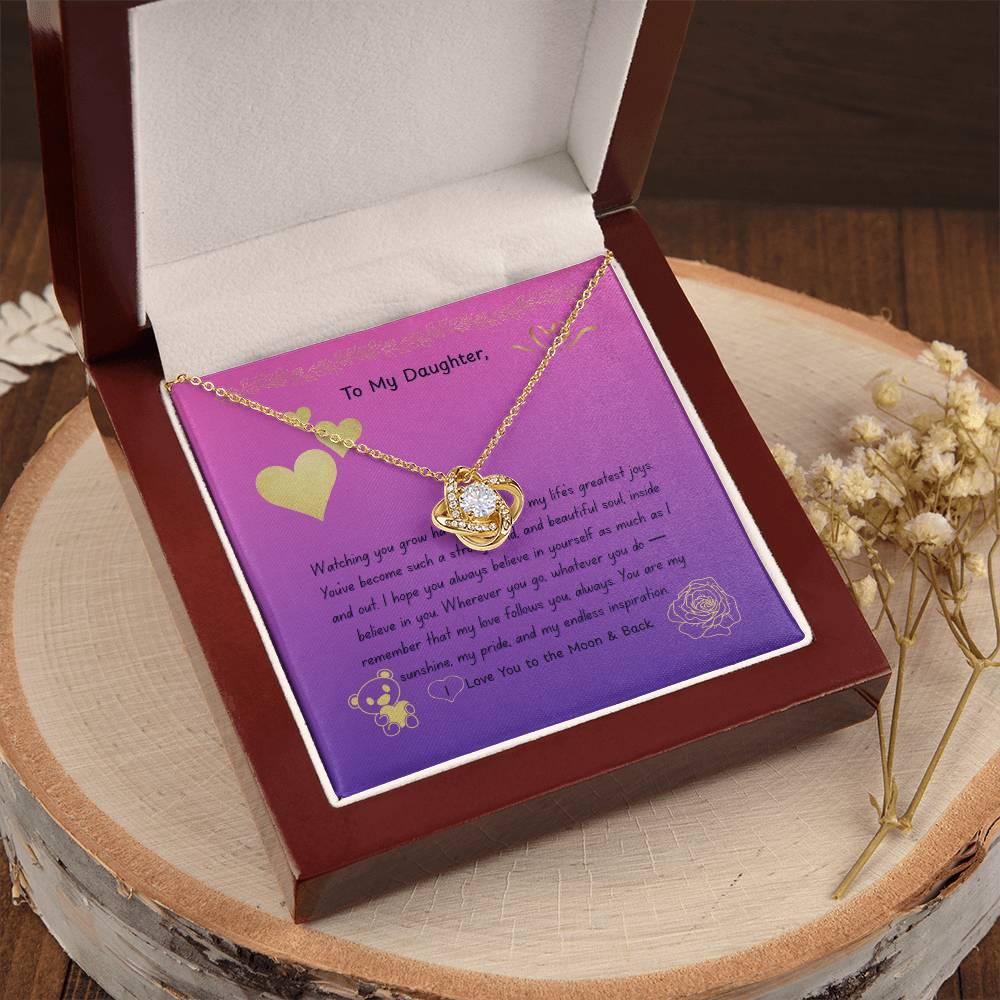 To My Daughter. Forever Love Knot Necklace