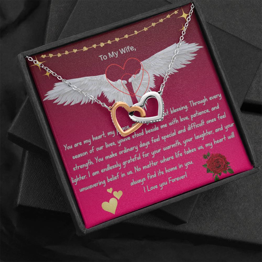 To My Wife. Two Hearts Locked Together.