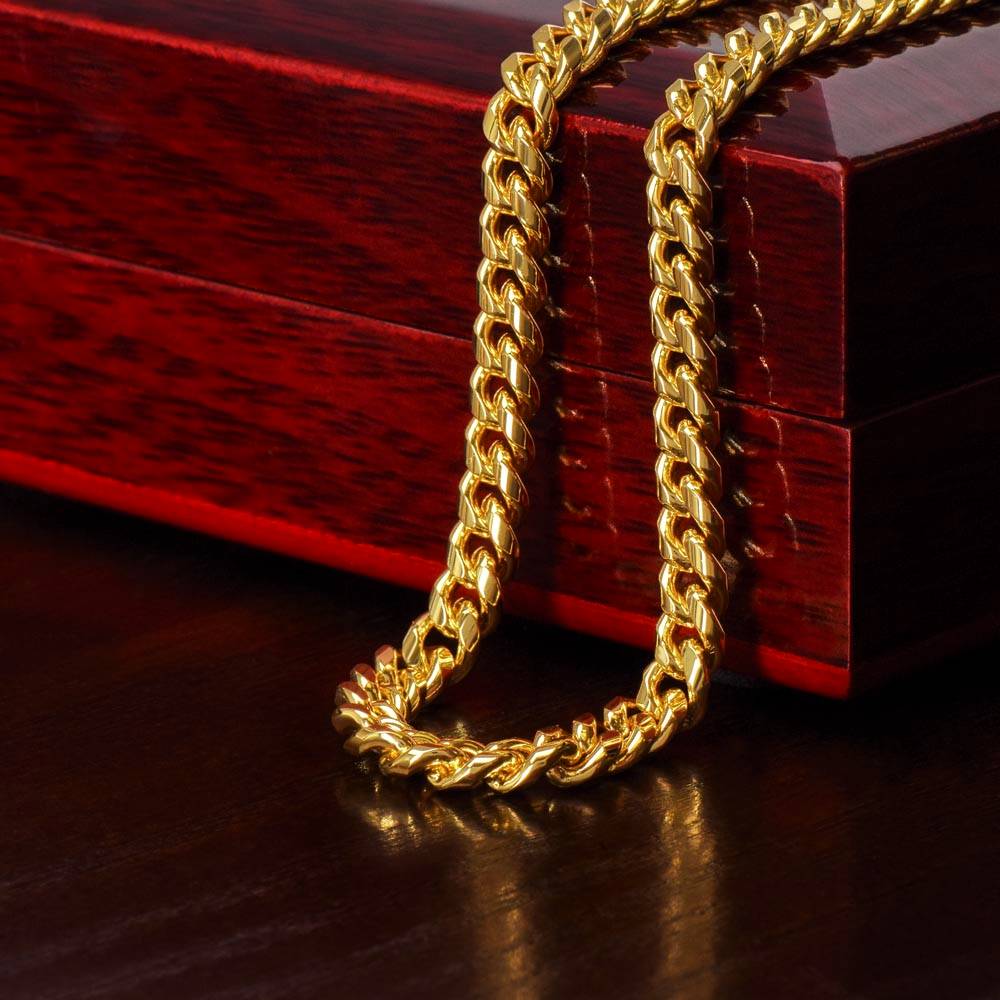 Cuban Link Chain. Best for Gift for Your Partner. Men's Classic Neckless./Non-Message Card
