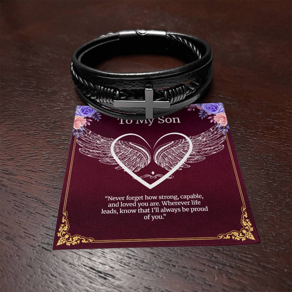 Men's Cross Bracelet Gift ''To My Son''