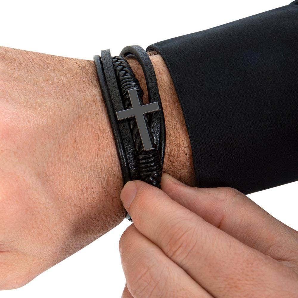 Men's Cross Bracelet Gift ''To My Husband''