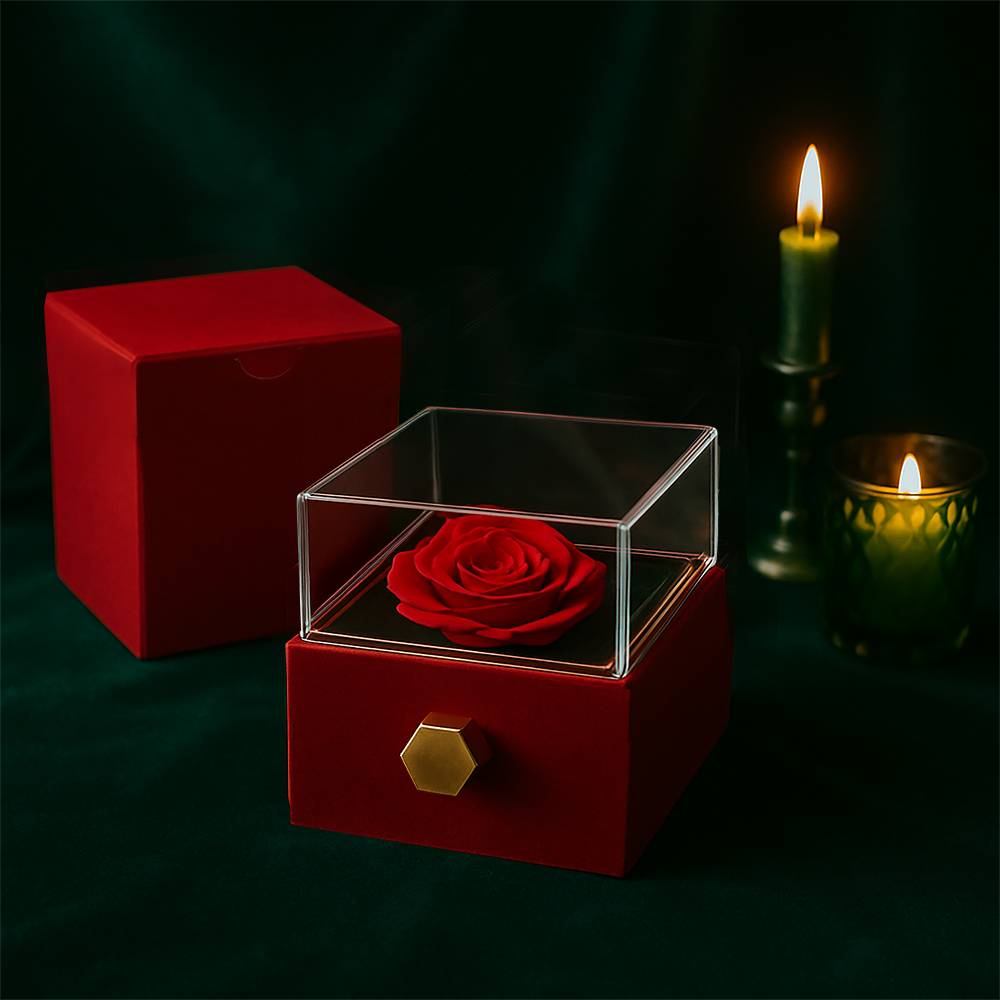 To My Beautiful Wife. Forever Love Necklace with Rotating Rose Gift Box