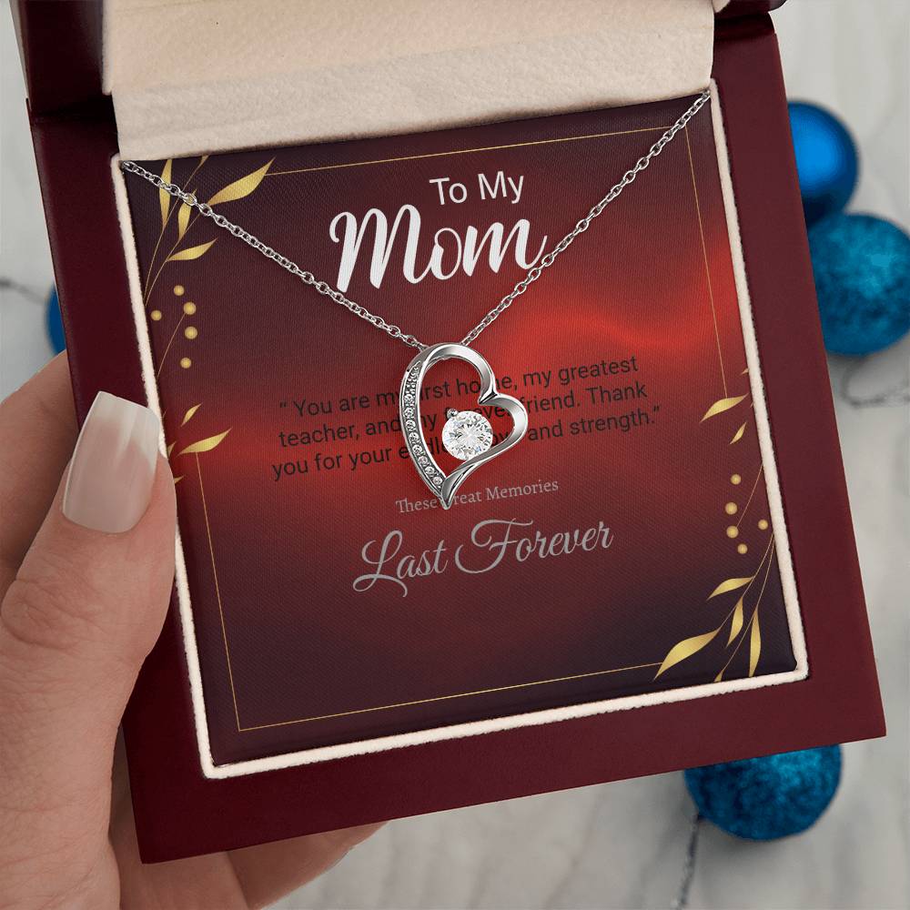 Elegant Forever Love Necklace – “To My Mom” Message Gift