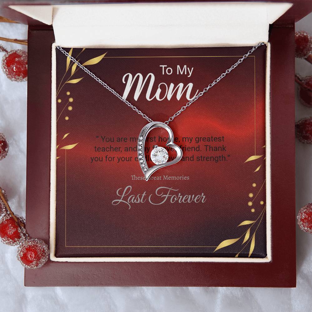 Elegant Forever Love Necklace – “To My Mom” Message Gift