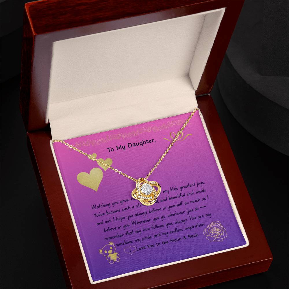 To My Daughter. Forever Love Knot Necklace