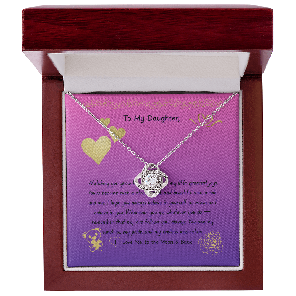 To My Daughter. Forever Love Knot Necklace