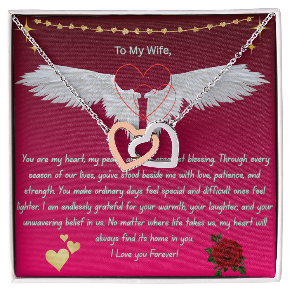 To My Wife. Two Hearts Locked Together.