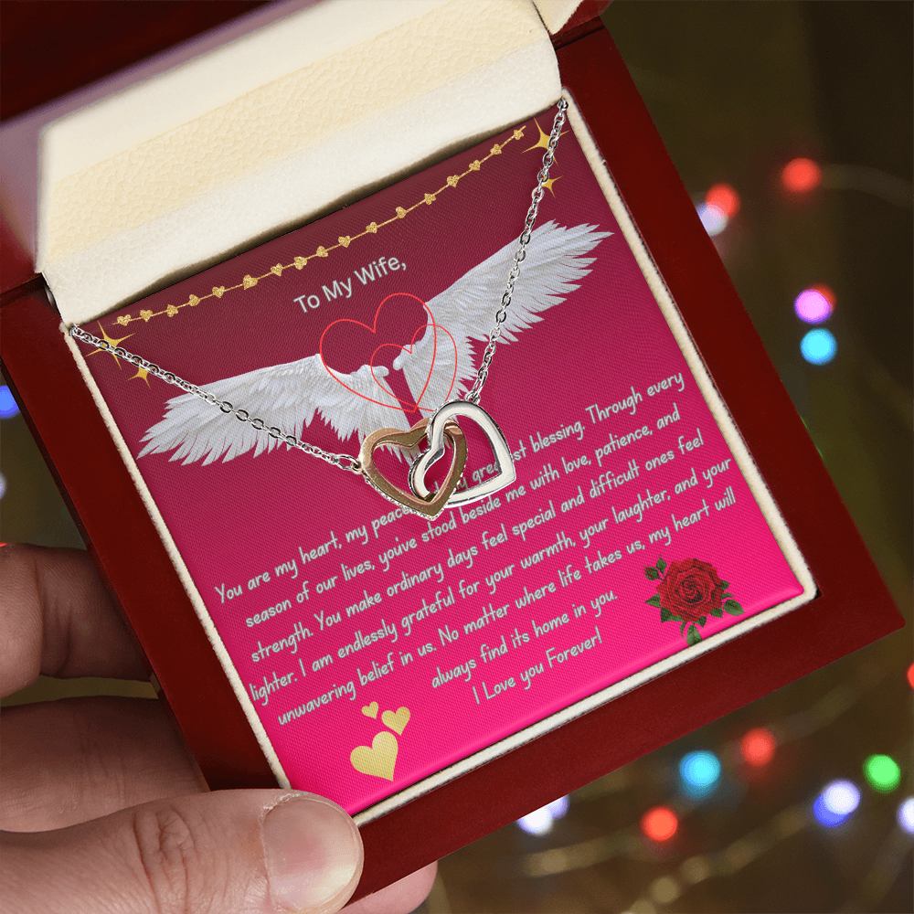 To My Wife. Two Hearts Locked Together.