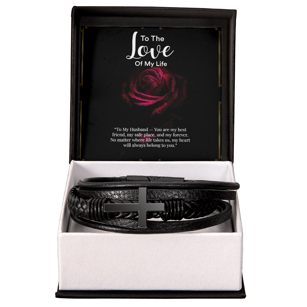Men's Cross Bracelet Gift ''To My Husband''