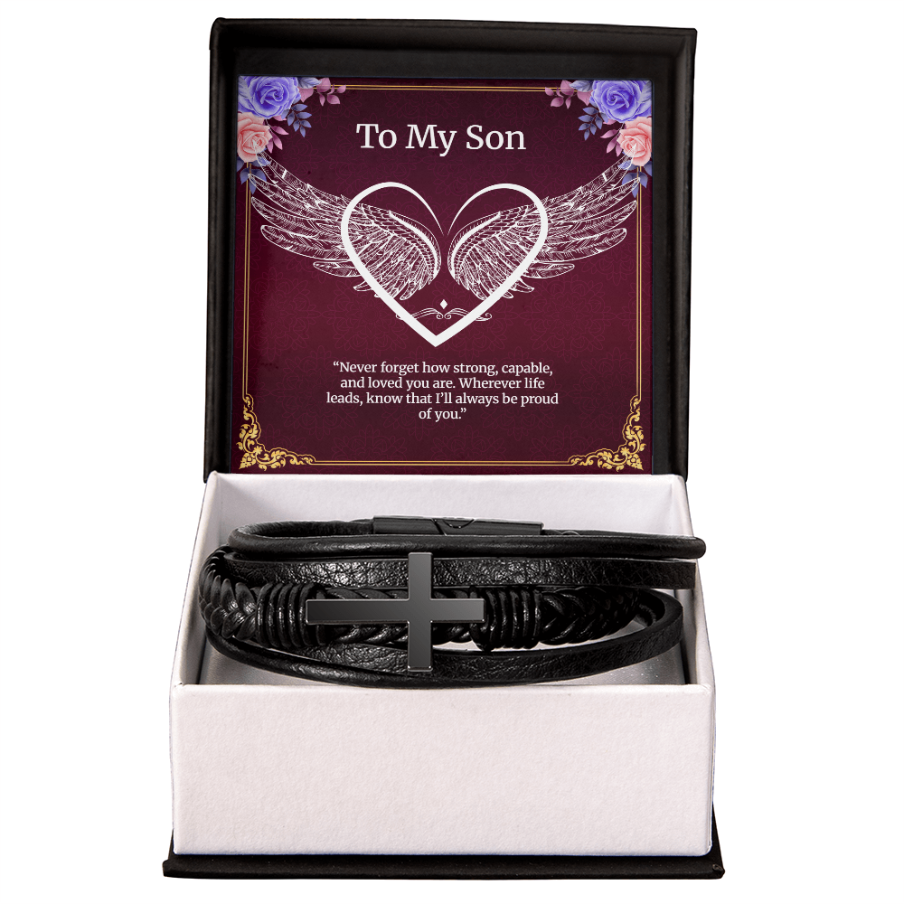Men's Cross Bracelet Gift ''To My Son''