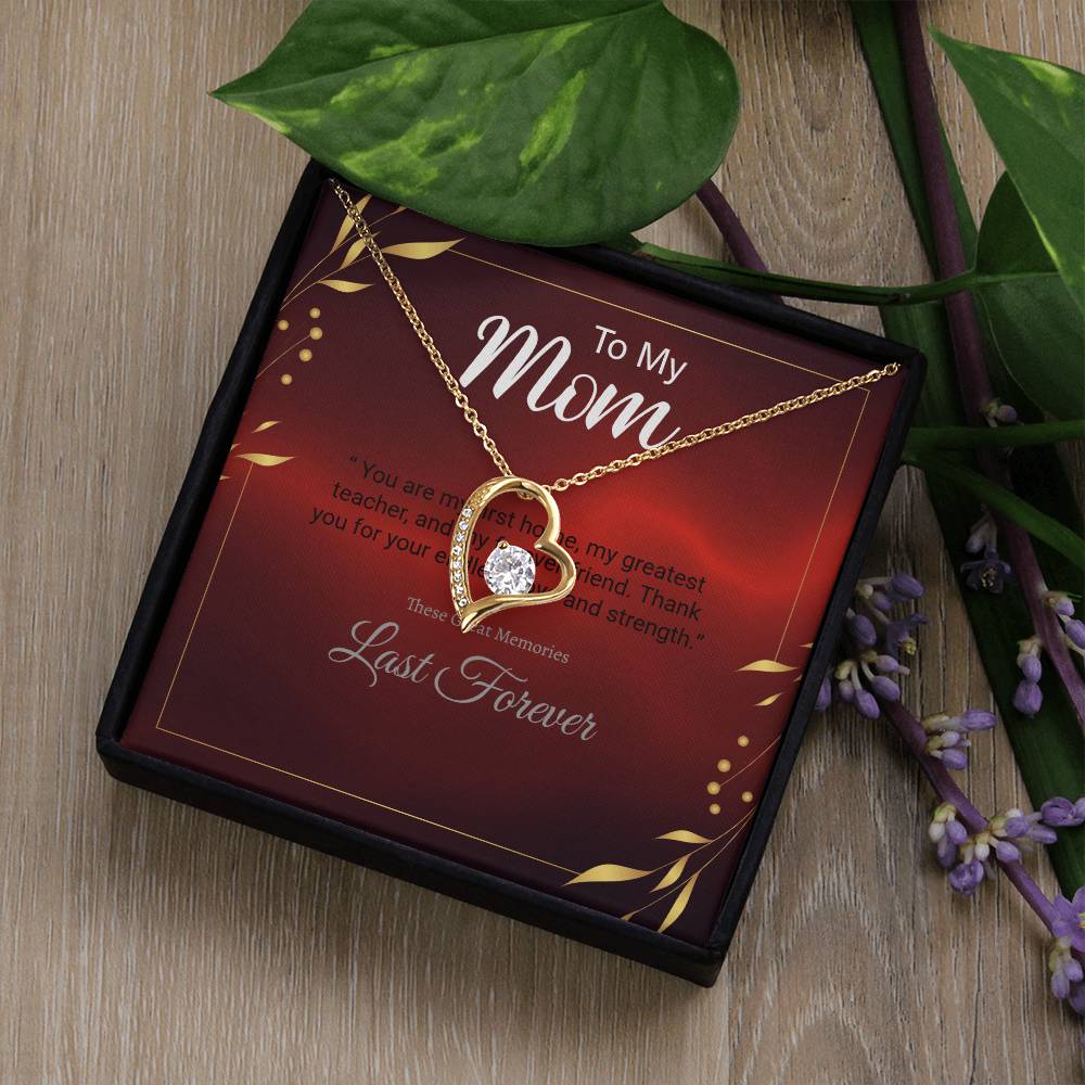 Elegant Forever Love Necklace – “To My Mom” Message Gift