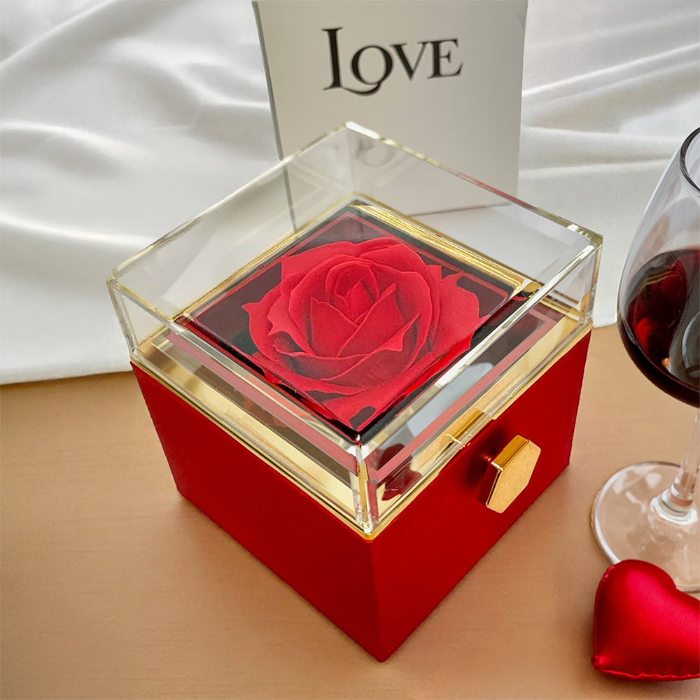 To My Beautiful Wife. Forever Love Necklace with Rotating Rose Gift Box